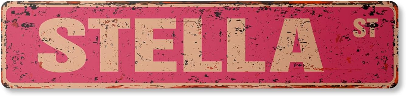 Stella Vintage Plastic Street Sign Childrens Name Room Sign | Indoor/Outdoor | 36" Wide
