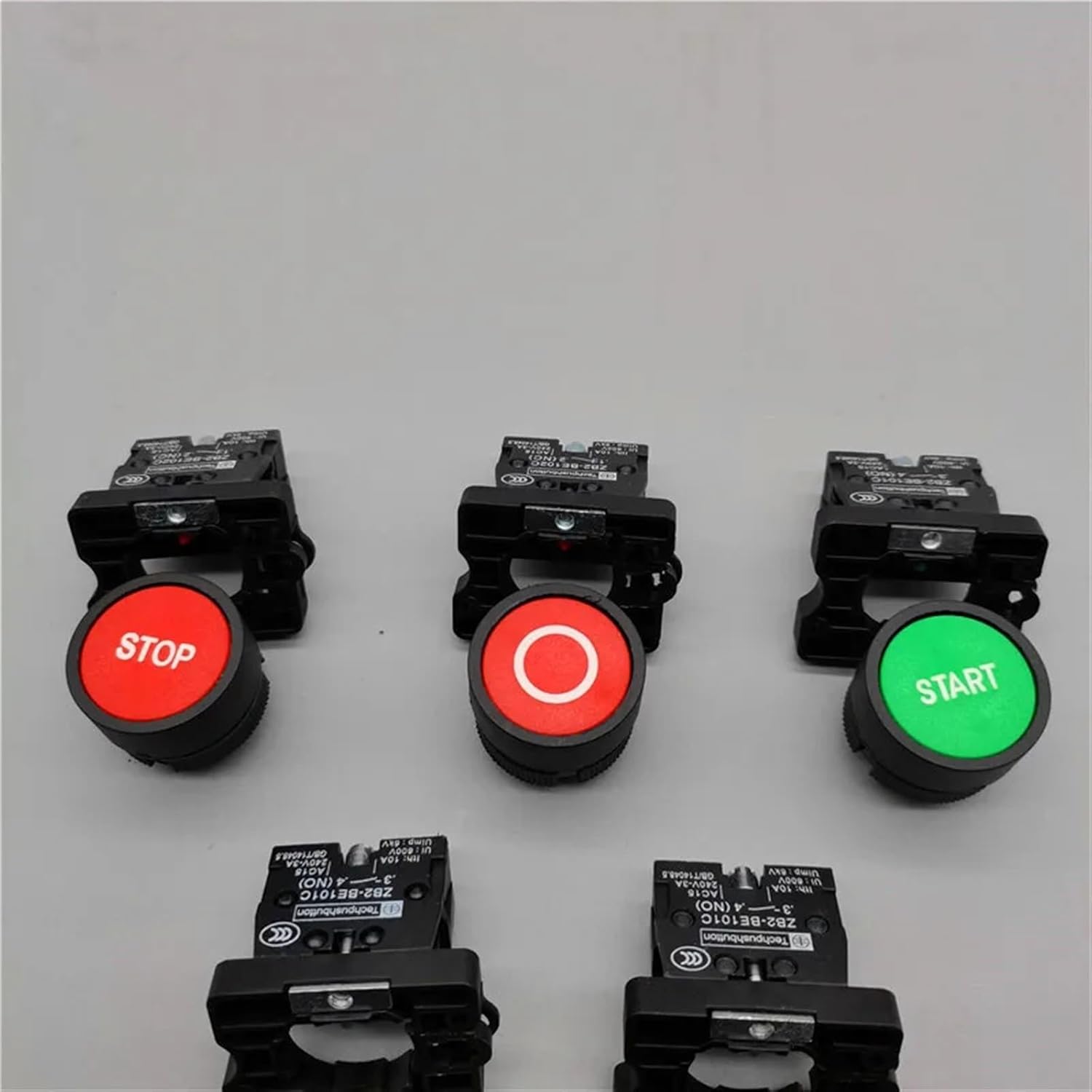 22mm XB2 Momentary/Self-Reset Plastic Push Button Switch with Symbol Stop Start Arrow 10A/600V(Start)