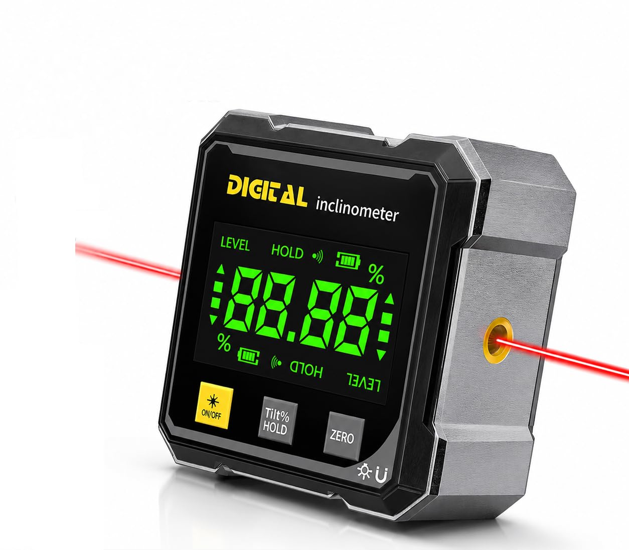 LABART LCD Digital Angle Finder with Laser Level, 4-Side Strong Magnetic Angle Gauge, Cube Inclinometer Level Miter Protractor with Data Retention Function, for Table Saw, Woodworking Measuring Tool-image-11