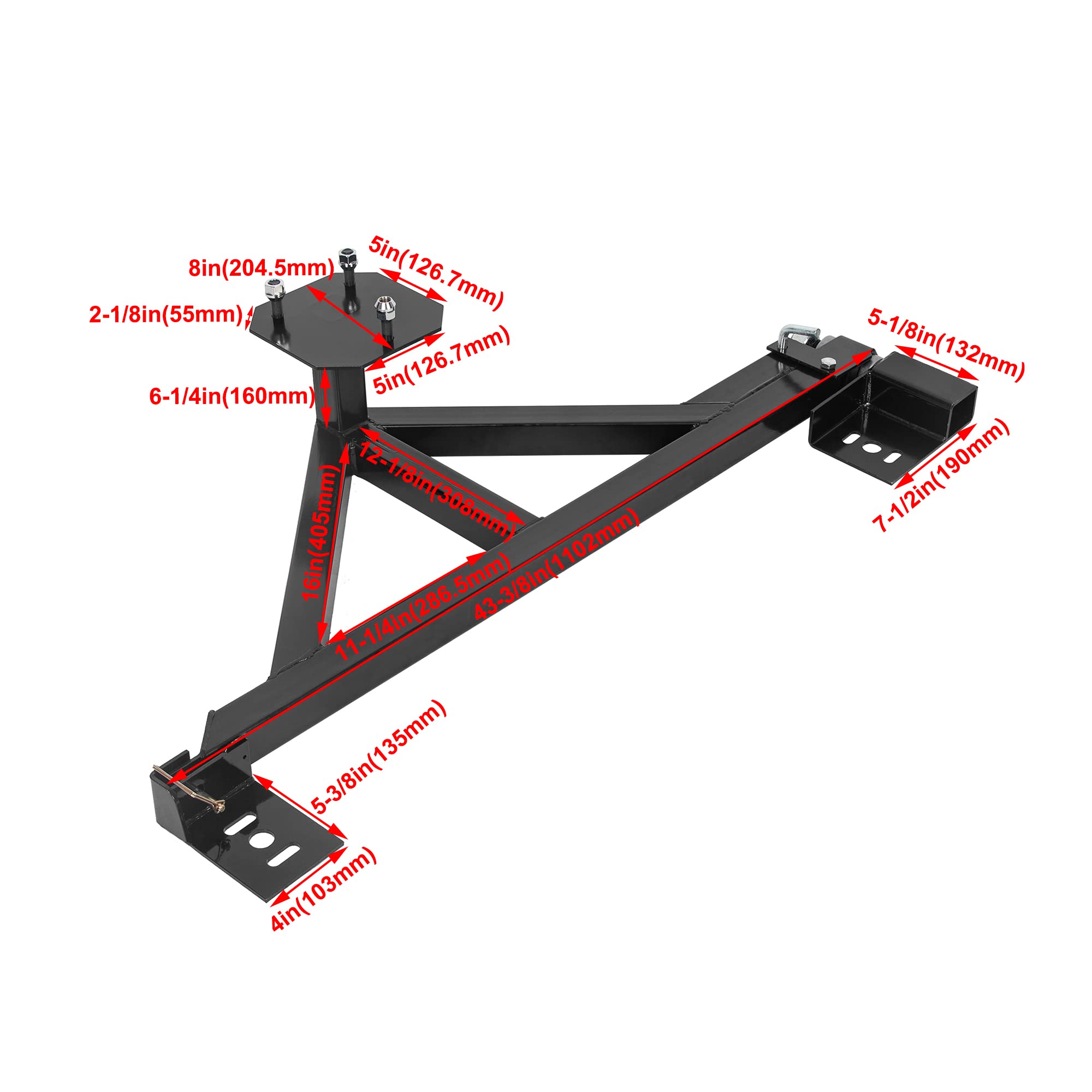 ECOTRIC Tire Carrier Mount Compatible with All Hummer H2 wDrop Down Option Black Heavy Duty product thumbnail 4