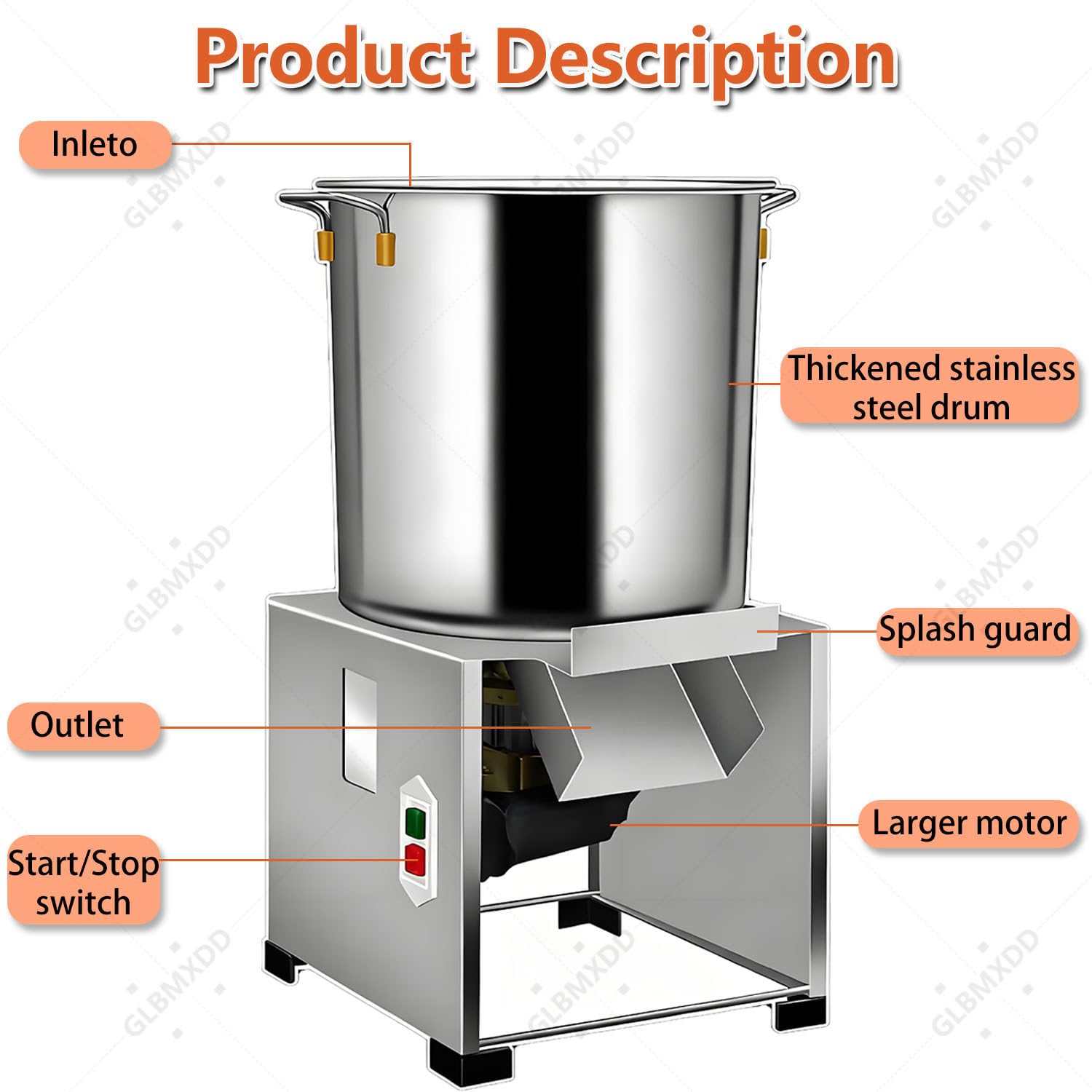 Hachoir électrique à légumes 4 L en acier inoxydable haute capacité avec 5 lames, hachoir à viande pour viande, légumes, fruits et noix Hachoir électrique à légumes 4 L en acier inoxydable haute capacité avec 5 lames, hachoir à viande pour viande, légumes, fruits et noix