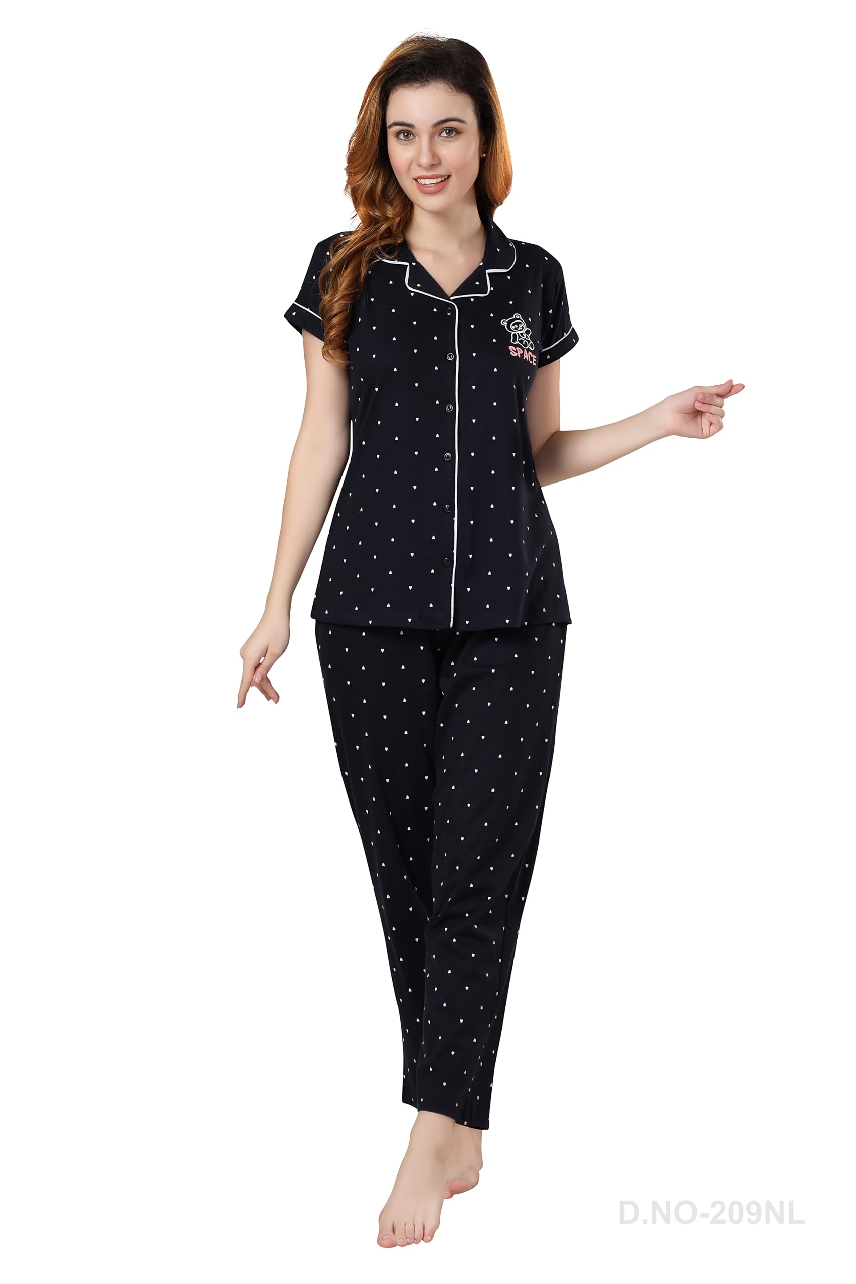 night view NIGHTVIEW NIGHTUIT 100% Hoisery Cotton Night Suit for Women/Girls in Half Sleeve with Pajama for Comfortable Sleep, Night Suit-picture-49