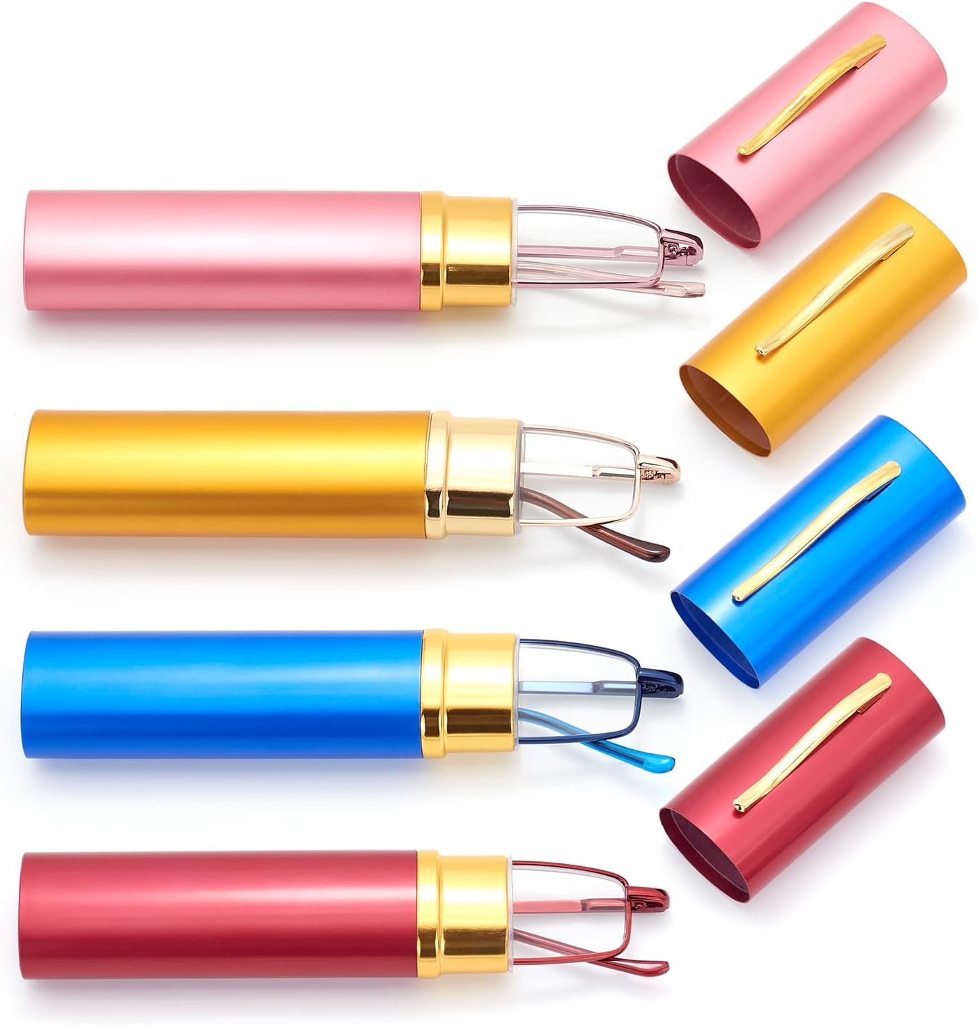 Slim Pocket Reading Glasses Men Women, Compact Readers Super Clear Lens, Spring Hinge Metal Frame Eyeglasses - Image 2