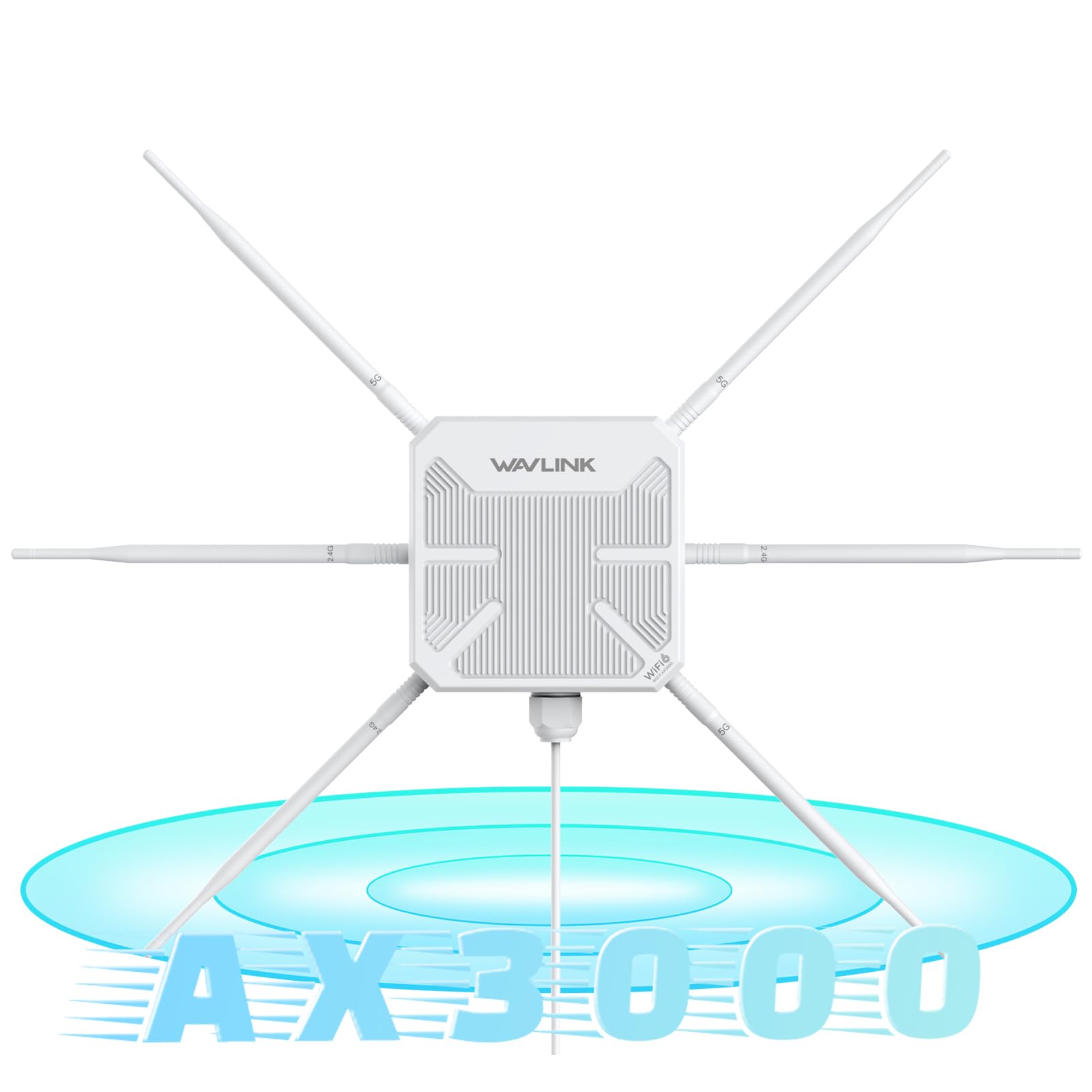 Répéteur WiFi Extérieur Wavlink AX3000 WiFi 6 Antenne 360° Longue Portée Mesh PoE IP67