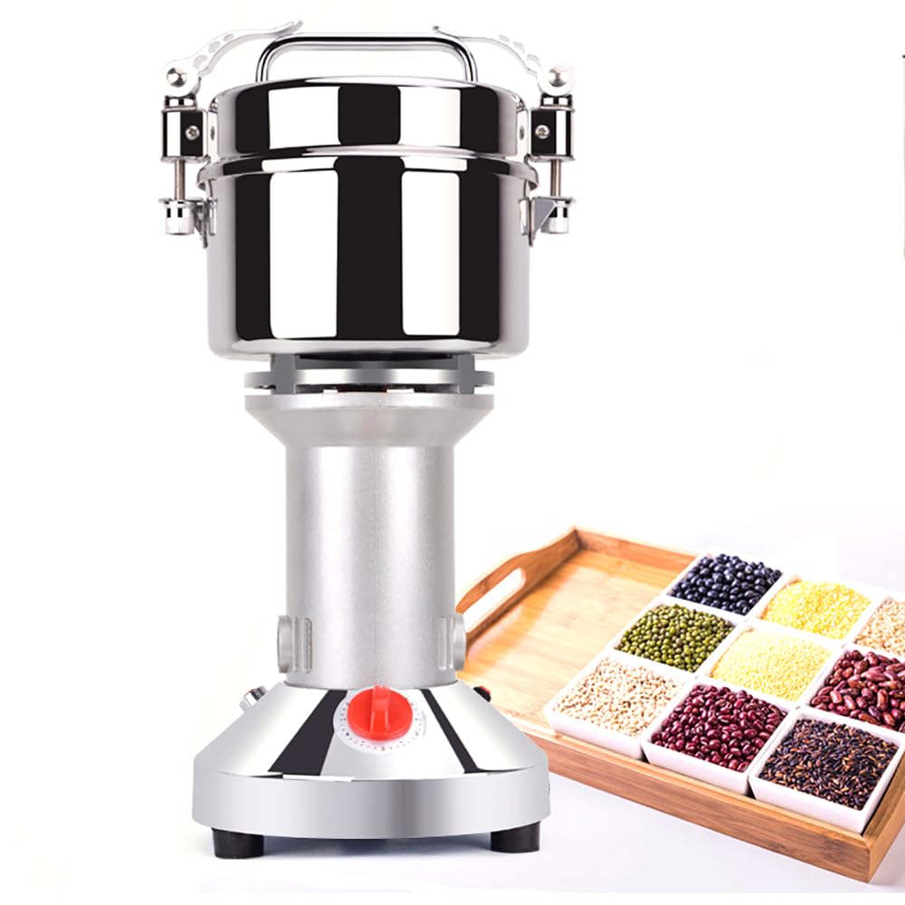 Molinillo de Grano de 700 g, Molinillo de Especias eléctrico Comercial de 2500 W, pulverizador de Acero Inoxidable con Motor de Cobre, tritura en 30 Segundos con Malla 30