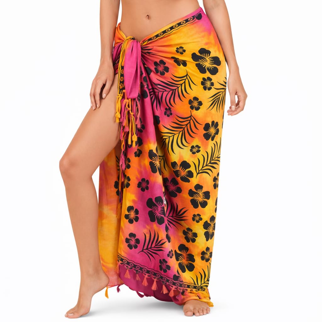 INGEAR Sarong Bathing Suit Cover Up for Women – Long Pareo Beach Wraps, Swimsuit Coverup Skirt, Stylish Bikini Cover Up