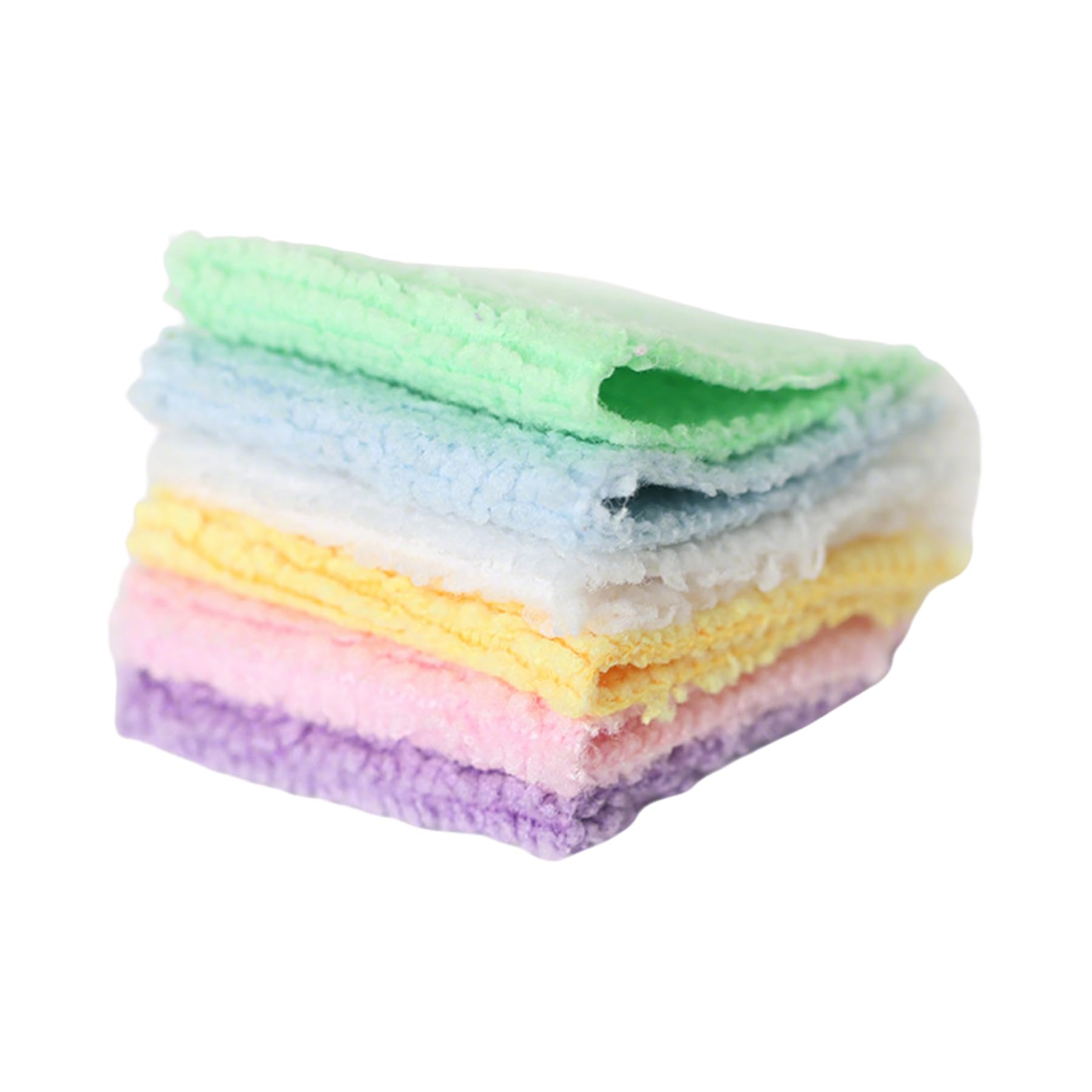 6Pcs Dollhouse Miniature Bath Towel 1 12 Scale Dollhouse Bathroom Accessories Doll House Bathroom Furniture Mini Cloth Towels Play House Decoration Set