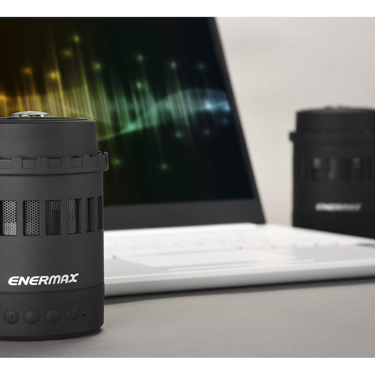 ENERMAX PHAROSLITE bezprzewodowy głośnik stereo Bluetooth 7 w 1 z wbudowanym odtwarzaczem muzyki i gniazdem Micro SD; EAS05-BK czarny
