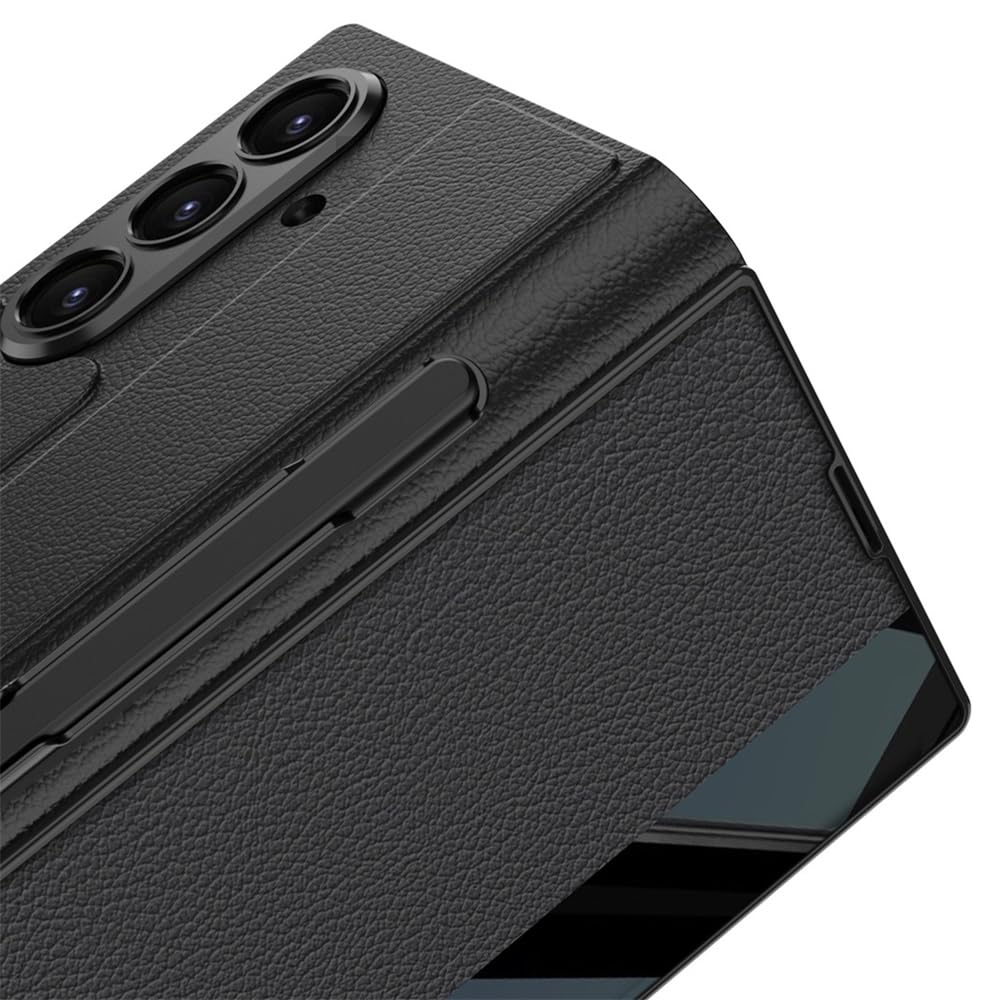 Custodia compatibile con Samsung Z Fold 8 Ultra con portapenne e stilo (nero1)