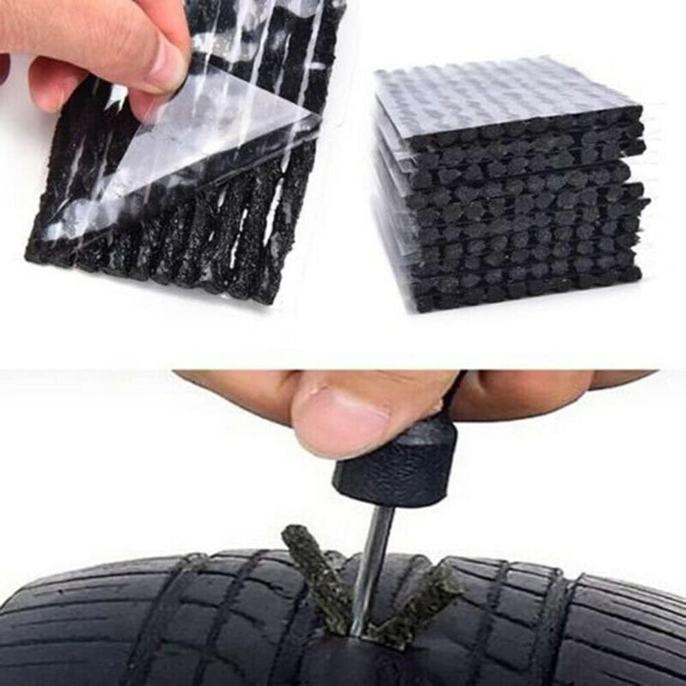 Black Tire Repair Strings, 50Pcs Tire Repair Kit, Automotive Tool Tire Repair Plugs, Rubber Strips Tire, for Tyre Puncture Emergency Car Motorcycle Bike