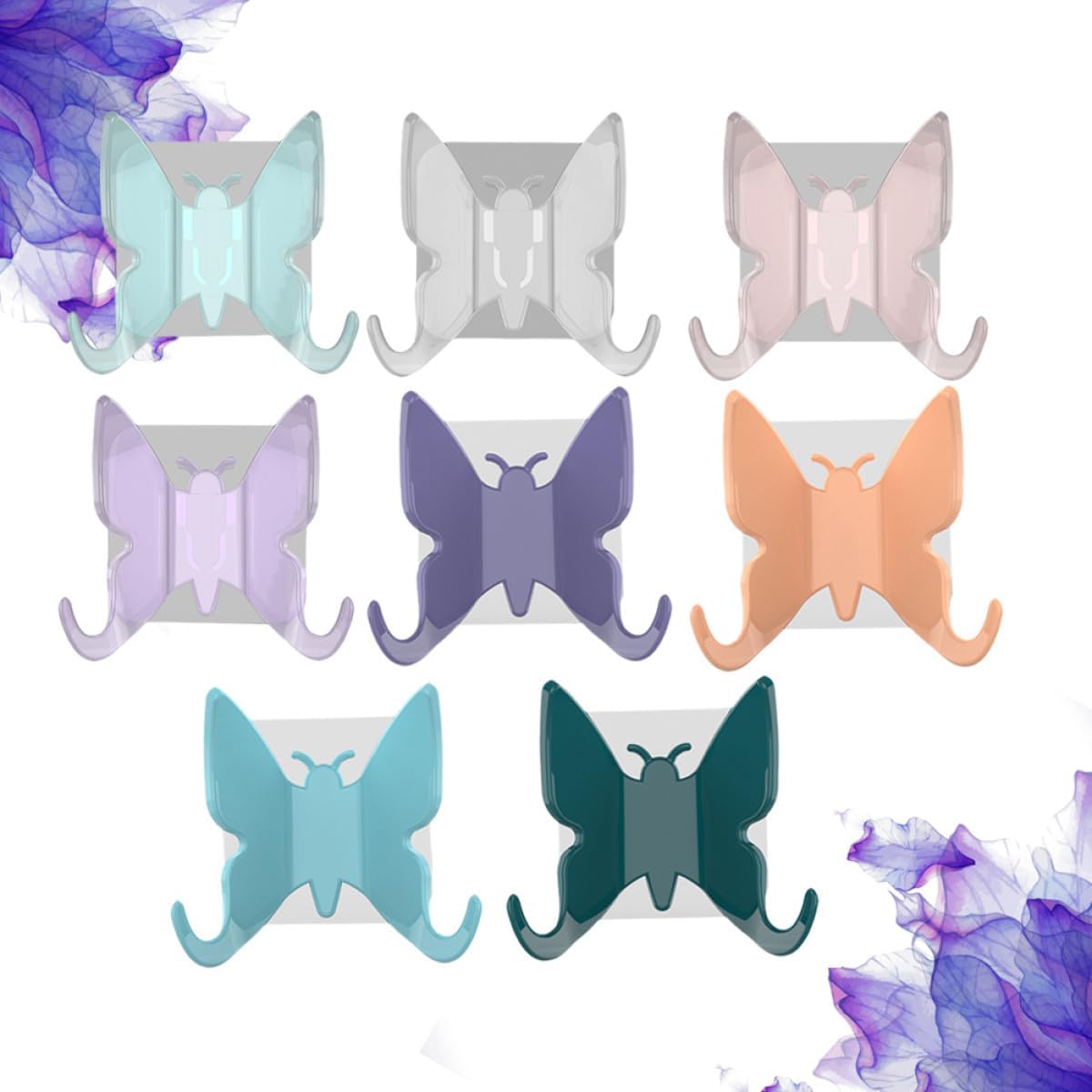 Uonlytech 8Pcs Decorative Shower Hook Shaped Bathroom Wall Hanger Set image 5