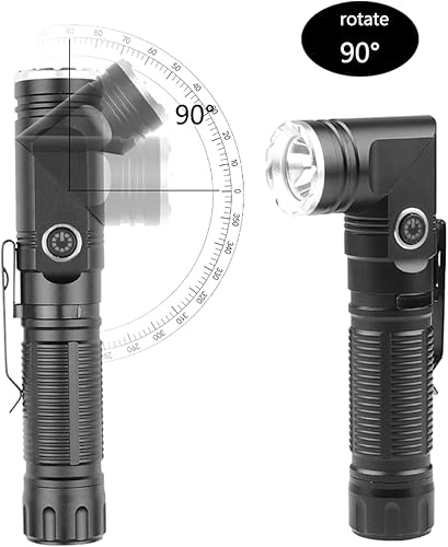 Miniatura 3 de Linterna frontal 2 en 1 recargable por USB, 5000 lúmenes, de aluminio, compacta, giratoria de 90, luz de trabajo clip de bolsillo impermeable base