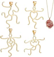 PH PandaHall 4 Style Claw Prong Pendant Blank Gold Pendant Base Setting Brass Adjustable Pendant Blank Irregular Pendant Blanks for Handmade Necklace DIY Gemstone Setting Jewelry Making