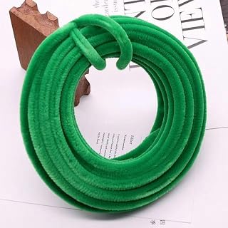 Lote de 2 m de tiras de fieltro suave hechas a mano para manualidades, muñecos creativos, palitos de peluche de colores, alambre retorcido, suministros de costura, color verde, aproximadamente 10 mm