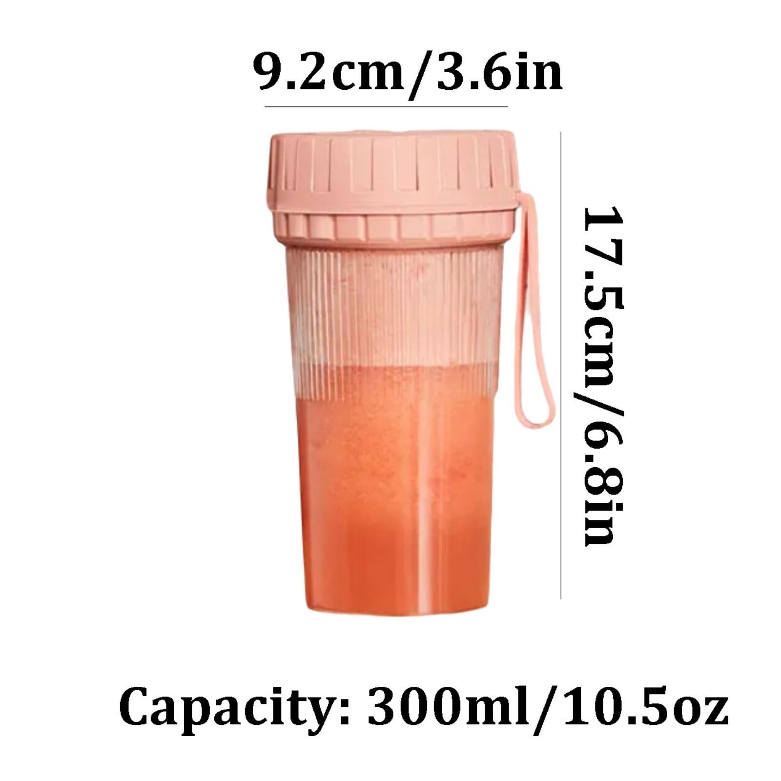 Przenośny plastikowy blender, osobisty sokowirówka z 10 ostrzami, mały kubek wielokrotnego napełniania do smoothie i soków