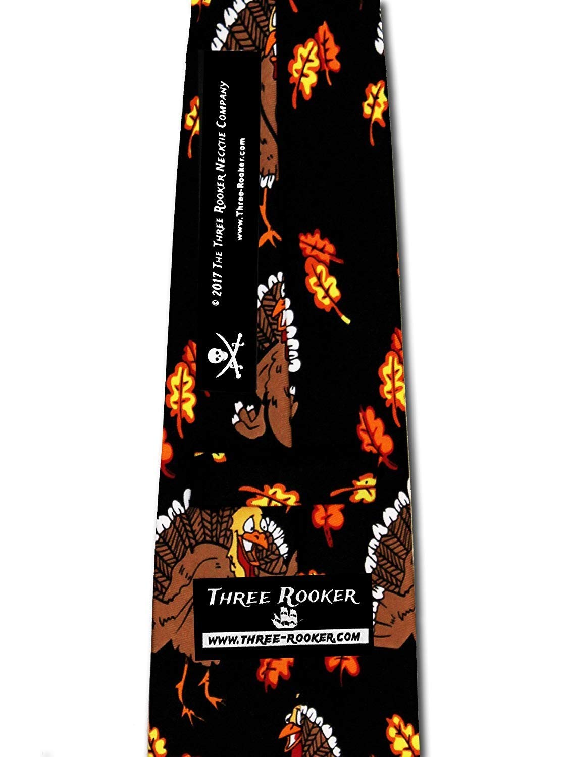 Thanksgiving Krawatten Truthähne Krawatten, Schwarz, Adult size - approximately 57 inches long