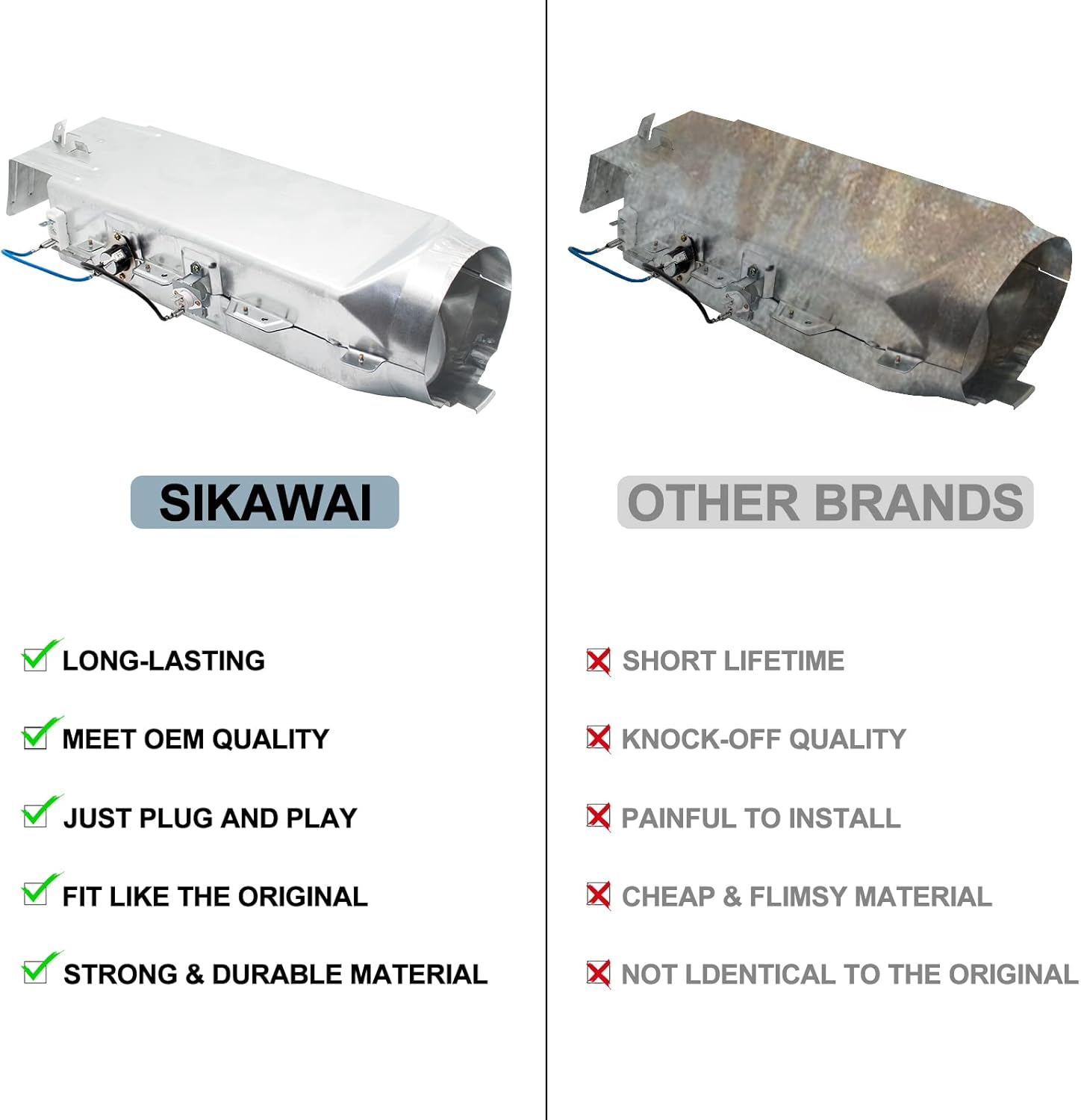 One-Day Sale: Up to 40% Off Sikawai DC97-14486A Dryer Heating Element Heater Duct Assembly Fit for Samsung Ken-more Dryer Replaces AP4342351 PS4220205 DC97-08891A