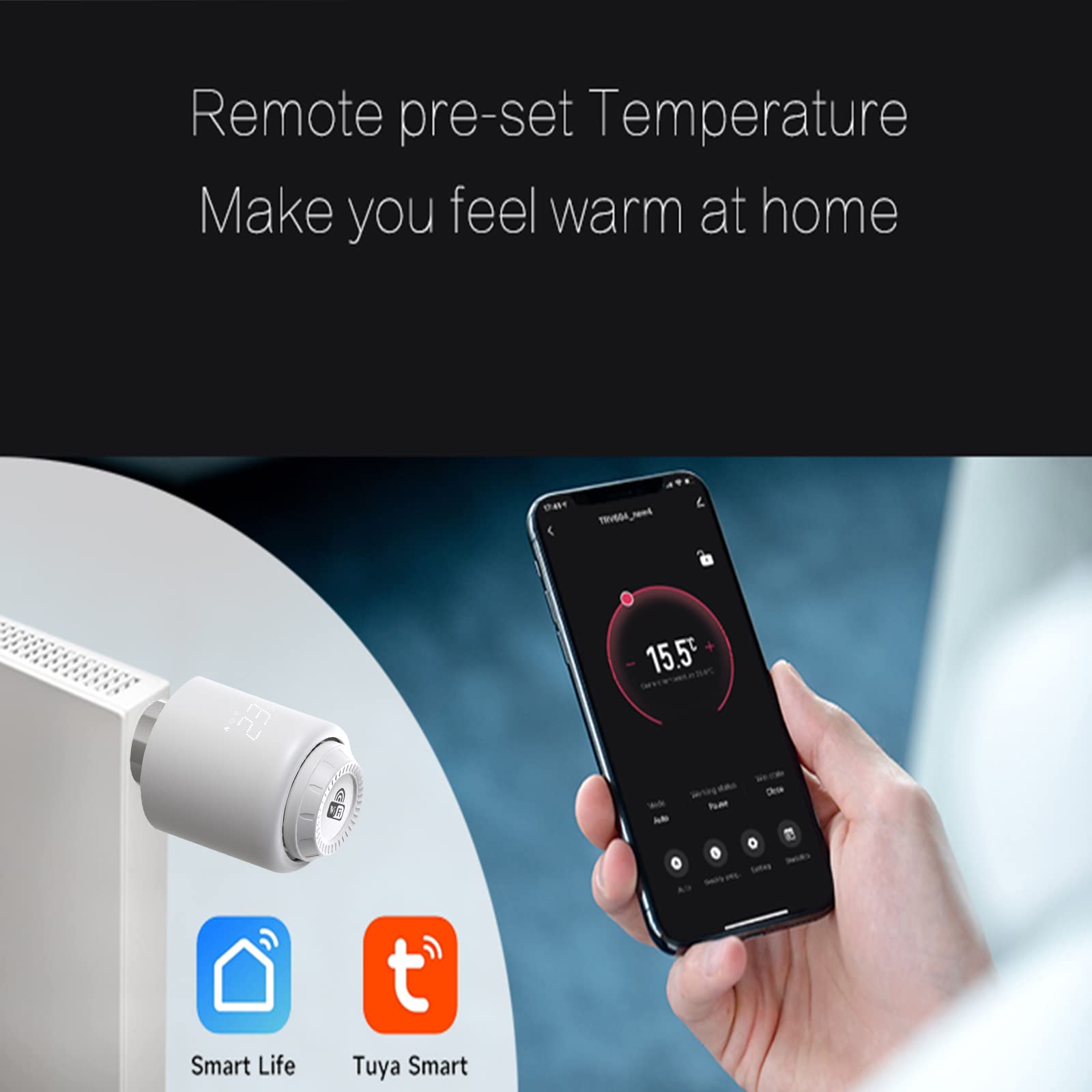 WiFi Thermostat-Heizkörper-Aktuatorventile, WiFi Direct, programmierbare Steuerung Alexa Google Sprachsteuerung