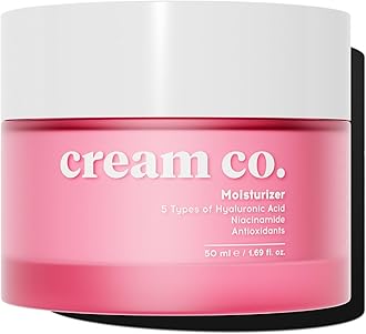 cream co. 50ml Moisturiser Face Cream for Women & Men, All Skin Types, Hyaluronic Acid, Niacinamide (Vitamin B3), Evens Out Skin Tone, Revitalizes, Brightens, Hydrates, Vegan Face Cream