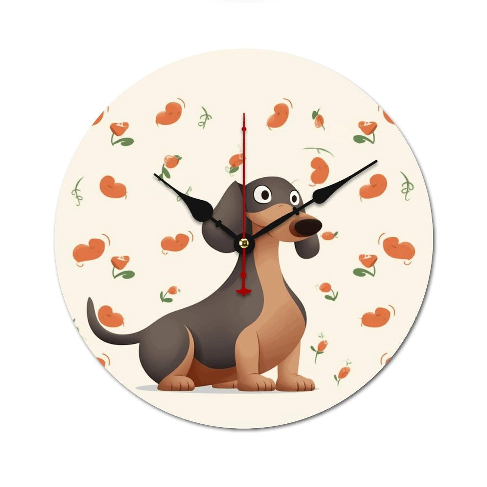 Horloge murale Teckels bois 34 cm cadeau idéal pour les amoureux de chiens
