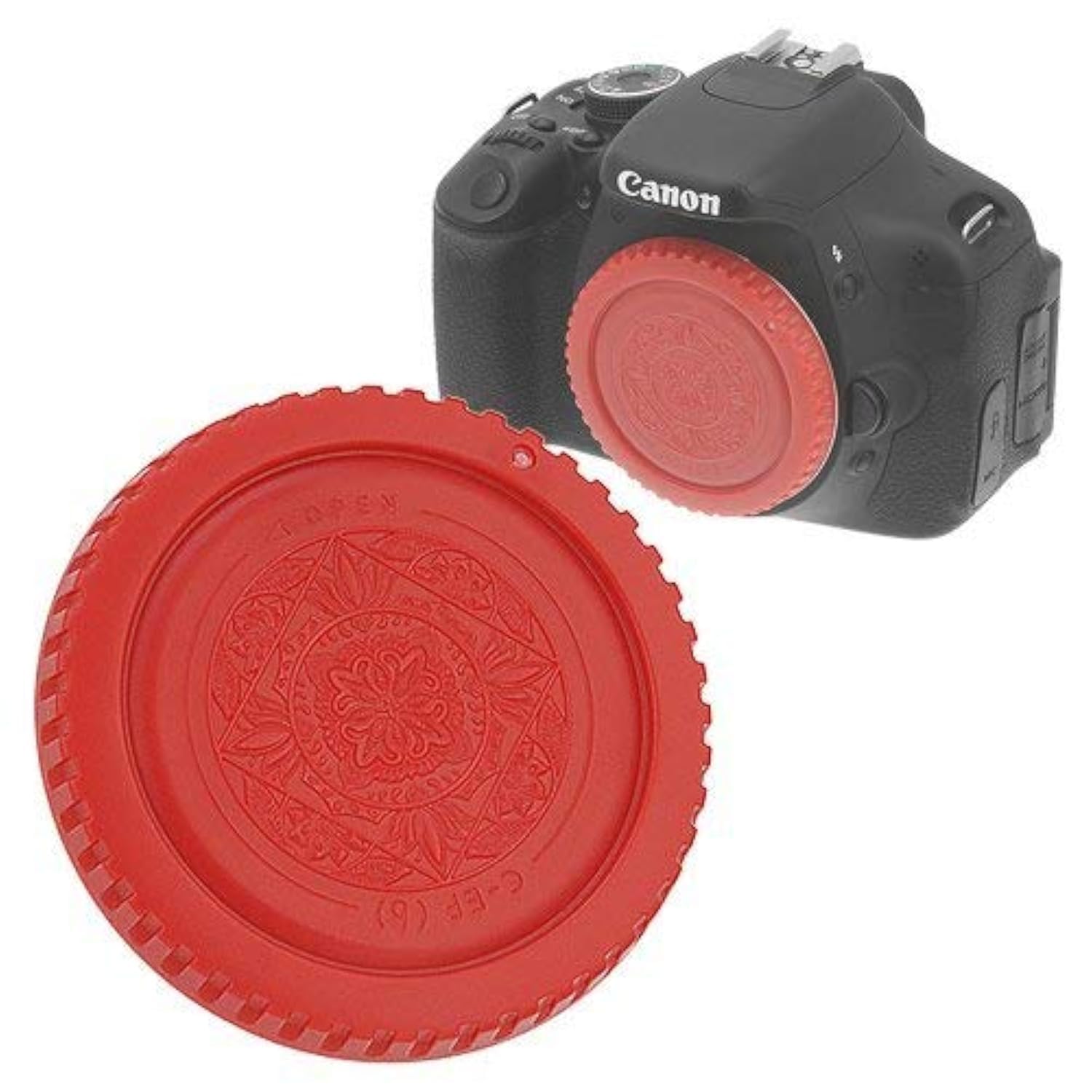 Fotodiox Red Designer Body Cap Compatible with Canon EF and EF-S Mount Cameras