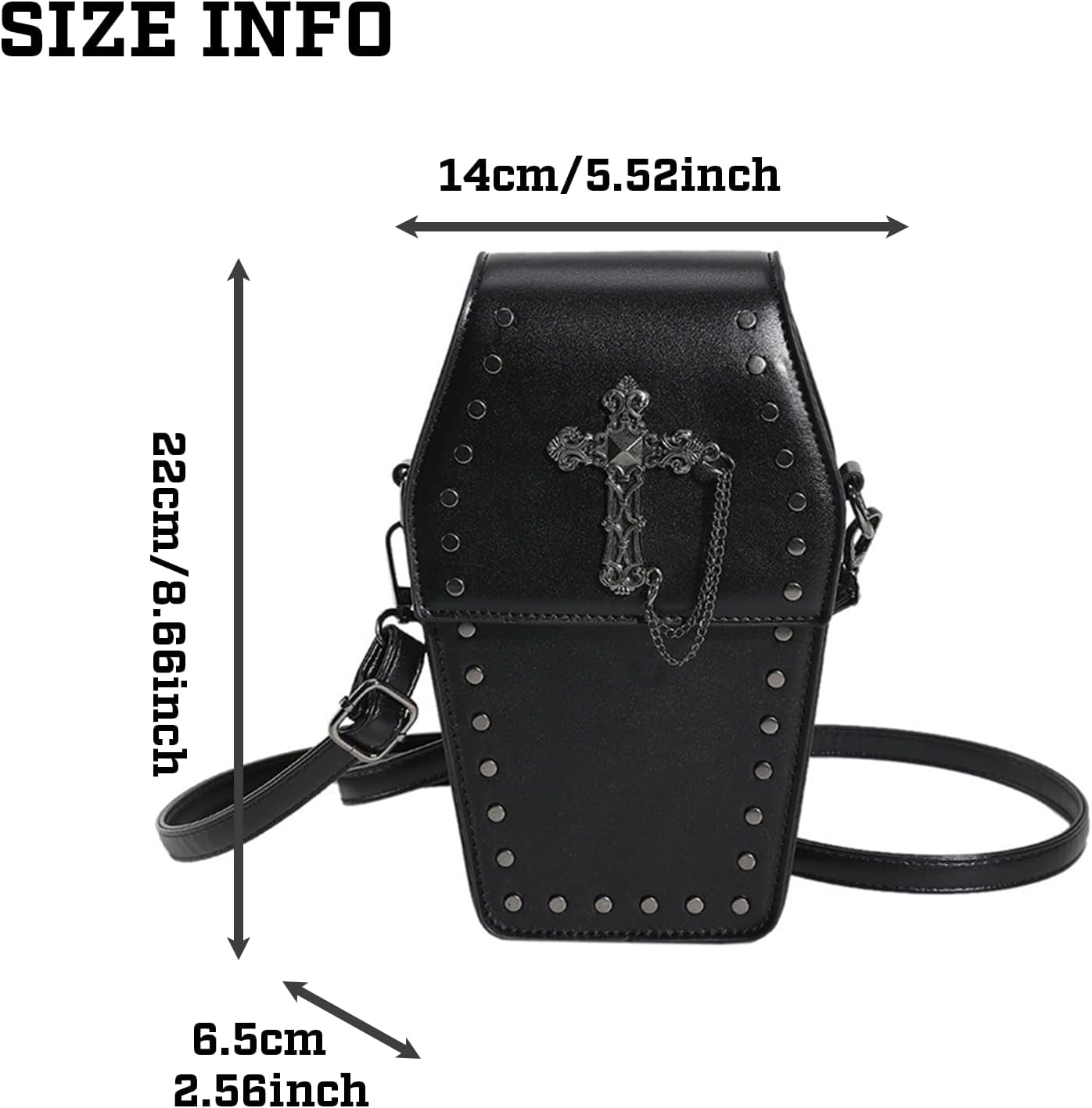 LOTUSTAR Goth Purse Coffin Halloween Purses Clutch Shoulder Bag Small Crossbody Bag Spooky Horror Cute Wallet - Image 5