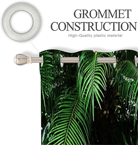 Miniatura 10 de MizuH Bamboo Thermal Insulated Grommet Blackout Window Curtain Panels Bamboo Leaf Fresh Purity Tranquil Art 2 Panels 28W x 39L lnch Green White