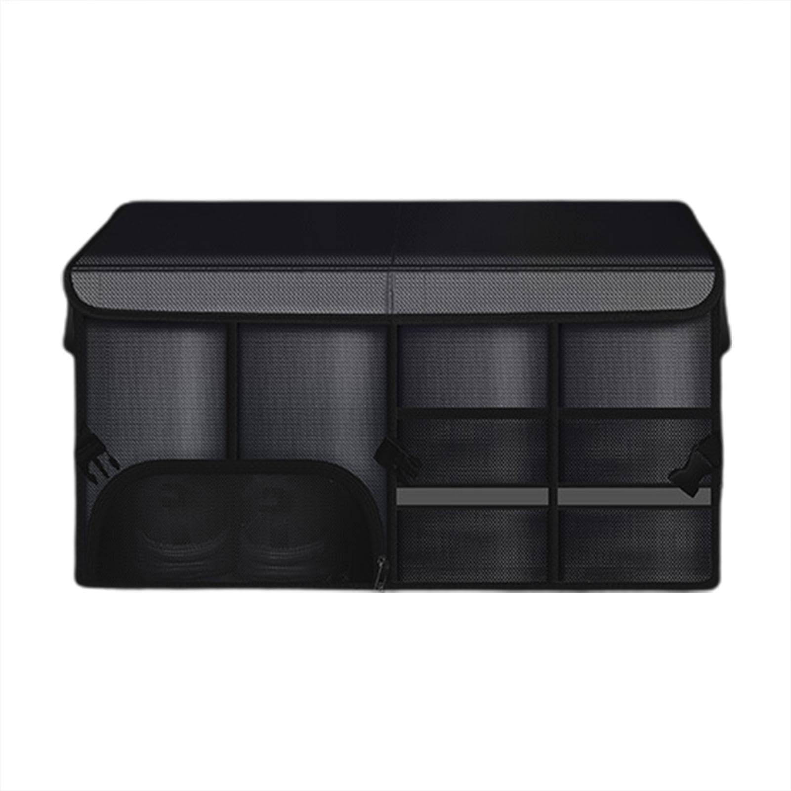 Organisateur de coffre de voiture avec couvercle, organisateur de rangement | Boîte de rangement Portable avec bande réfléchissa