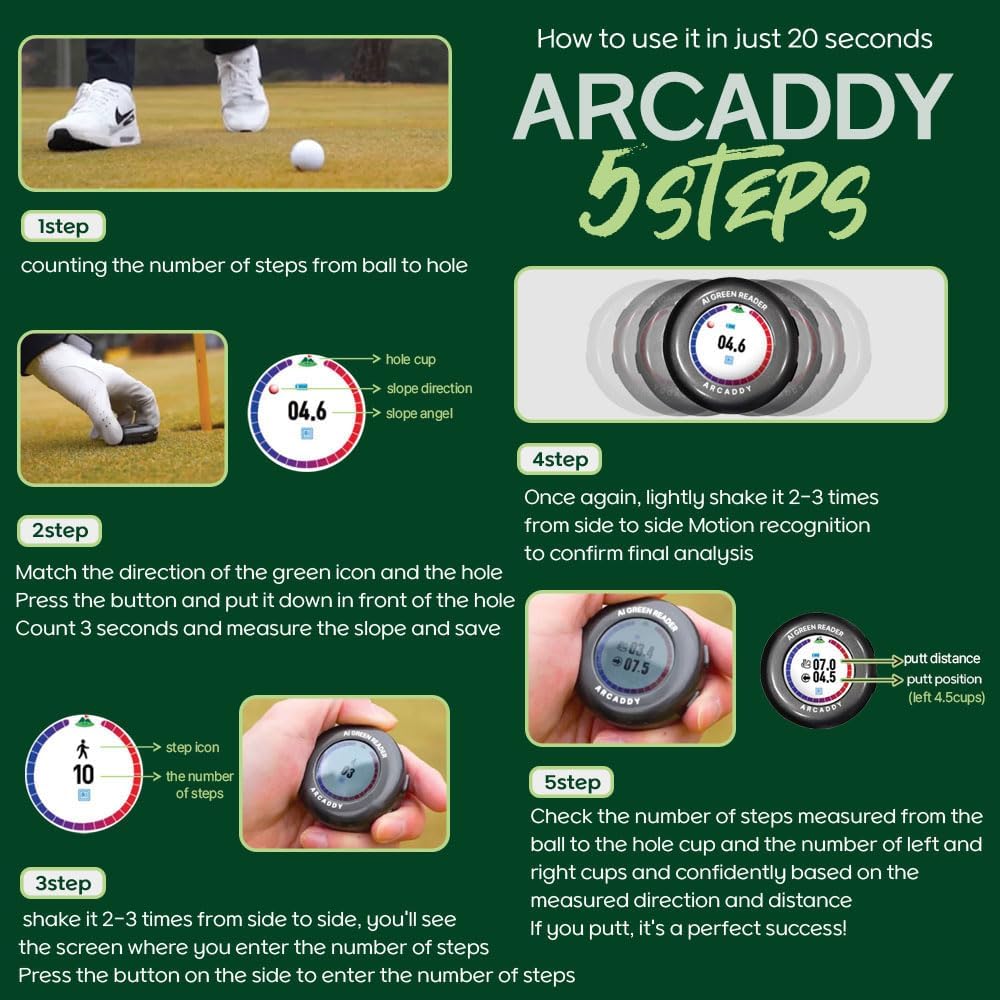 Digital Putting Green Reader Golf Putting Training Aid Golf Accessories Gift, 55mm*23mm, Black