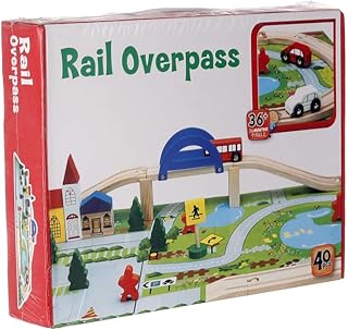 Wooden Traffic Learning Toy Set 40 Pieces - Multi Color