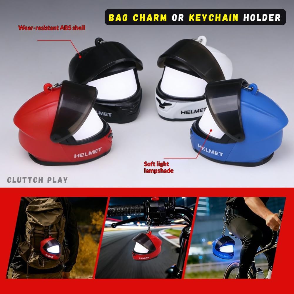 Cluttch Mini Helmet LED Keychain - Light Up Your Keys! -5