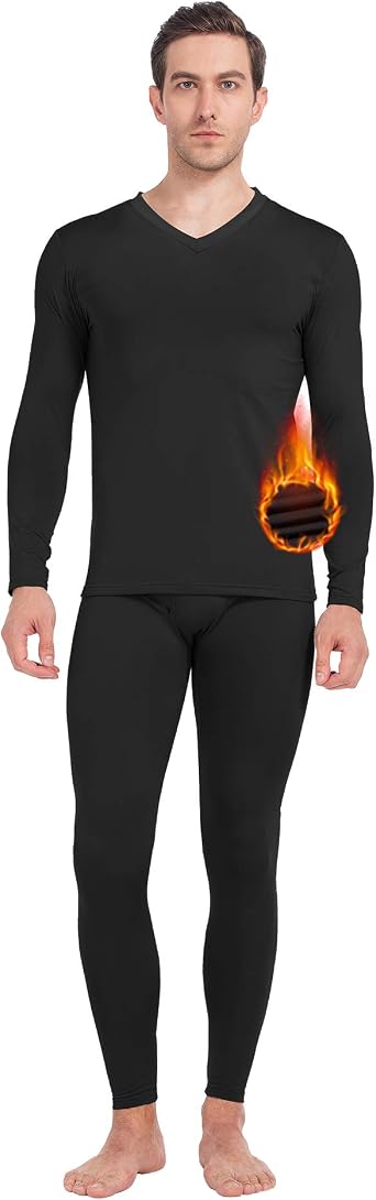 MANCYFIT Thermal Underwear for Men Long Johns Set Fleece Lined Ultra Soft
