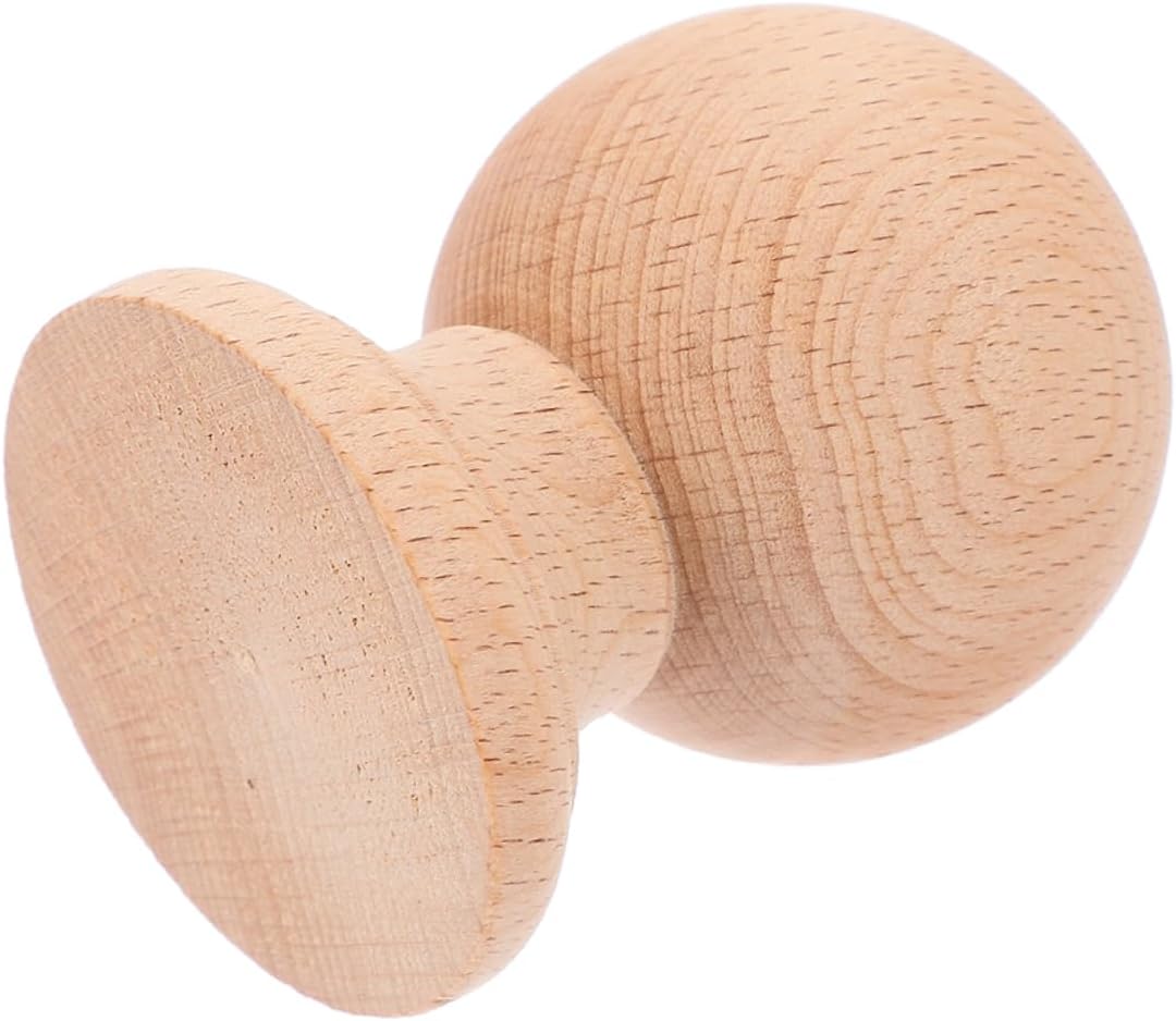 Toyvian Solid Hardwood Finial Decorative Bun Foot Unfinished Finial for Furniture Roman Style Decorative Column