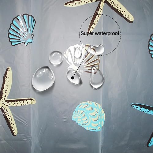 Miniatura 3 de Forro de ducha de plástico, forro grueso de EVA de alta calidad con ojales inoxidables y 3 imanes pesados, cortina de ducha impermeable para baño