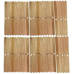 (Pack of 50) Big Size Wooden Candle Wick Holders, Candle Wicks Centering Device, Candle Wick Bars, Wick Holders for Candle Making, Wick Clips for Candles, Candle Centering Tool,