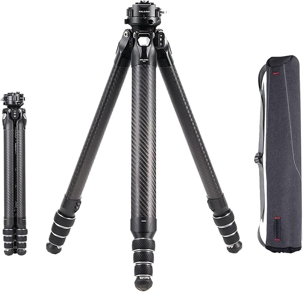 Falcam TreeRoot F38 Pro Carbon Fiber Tripod, 61" Quick Lock Travel Tripod with 360° Ball Head, 5kg Load, F22 Interfaces, 1/4" Screw, Carry Strap Holes for DSLR, Mirrorless, and Video Cameras