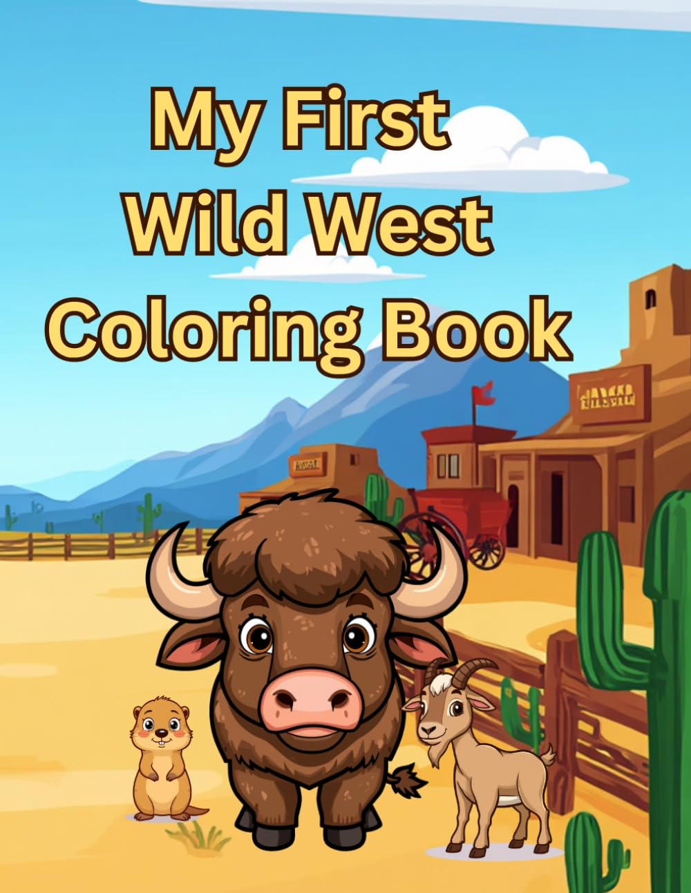 My First Wild West Coloring Book: Fun and Easy Western Animals, Cowboys and Adventure for Kids Ages 2-5
