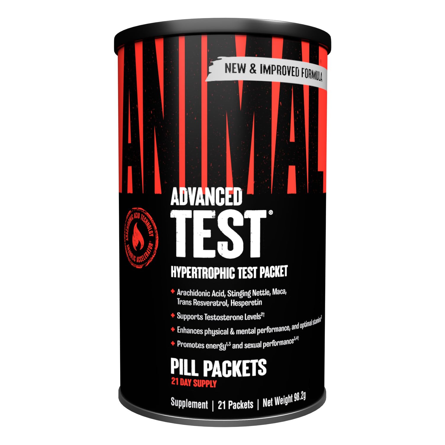 ANIMAL Test – Supplement für Muskelaufbau, Kraft & Performance – Kapseln mit pflanzlichen Extrakten & Astaxanthin – 21 Packs für Bodybuilding & Fitness