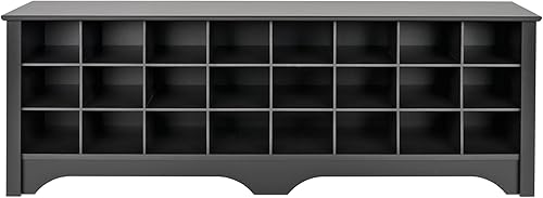 Miniatura 8 de Prepac Banco con cubículos para 24 pares de zapatos, banco para entrada, banco de organización y almacenamiento para hasta 24 pares de zapatos,
