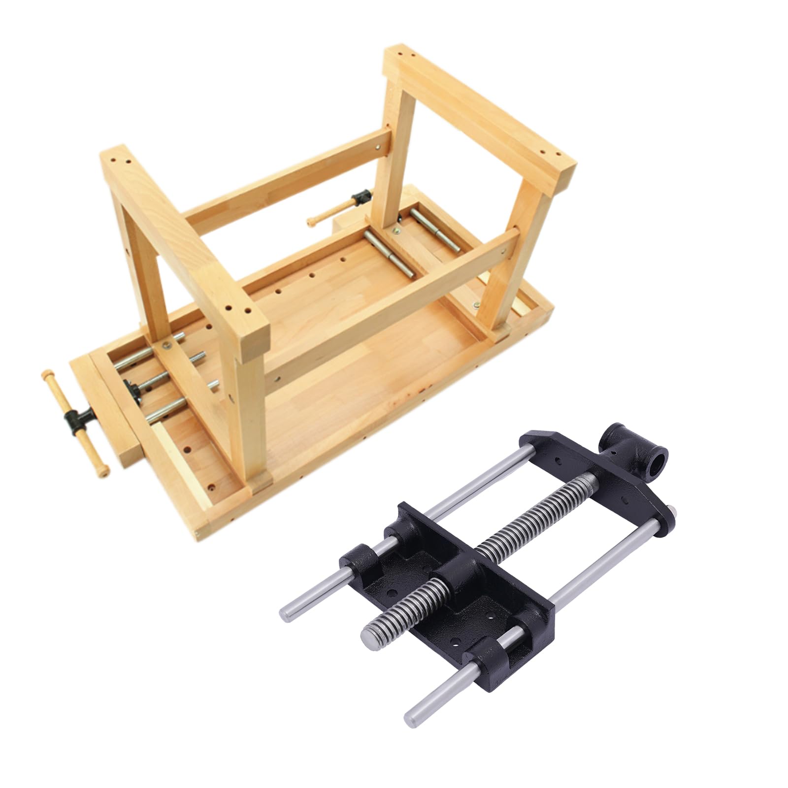 Heavy Duty, morsa in legno ad alte prestazioni, set di ferramenta, pinza anteriore in legno, per pialla da 7 pollici, morsa da falegname, morsa da tavolo, morsa in metallo, lavorazione del legno