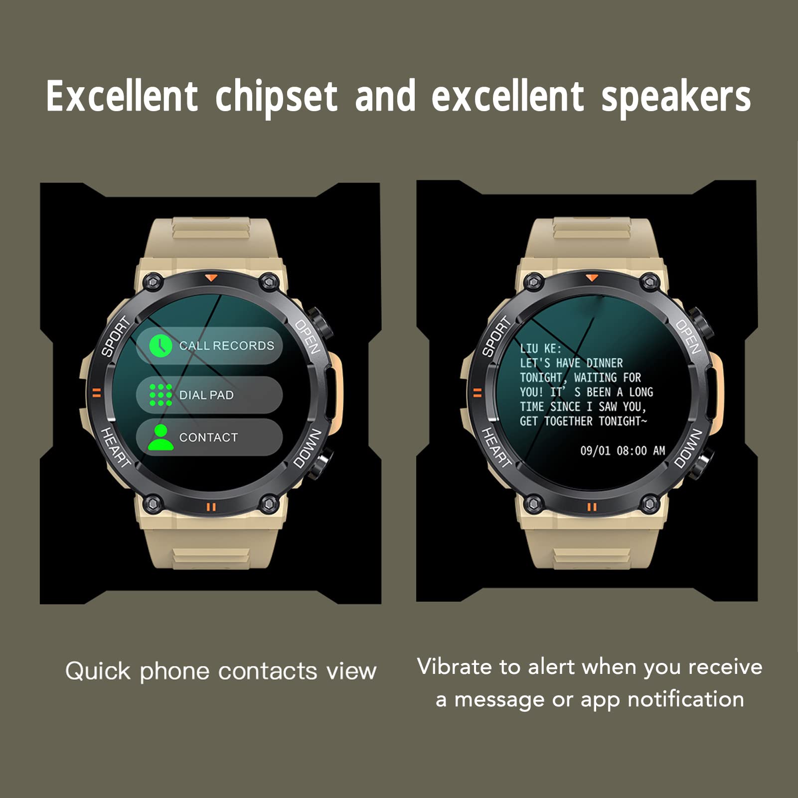 Inteligentny Zegarek, K56 Pro 1,39 Cala Kolorowy Ekran HD Bluetooth Powiadomienia o Połączeniach i SMS-ach Zegarki, Wodoodporny Smartwatch Fitness Tracker Zegarek z 24-godzinnym