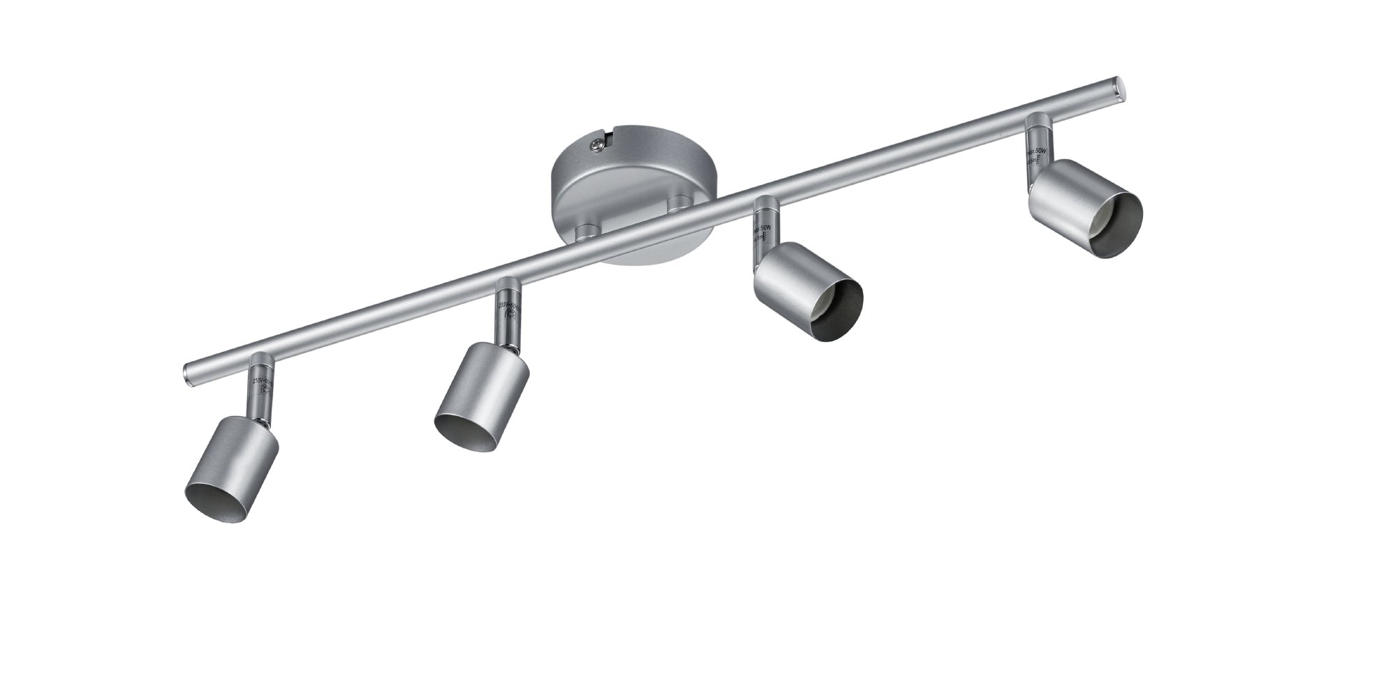 Reality Leuchten R80914087 Paris A++ to E Ceiling Light, Metal, GU10, Titanium, 8 x 50 x 13.5 cm