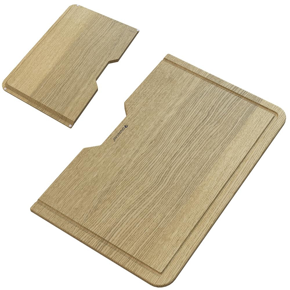 Granitan - ZANTE zlewozmywak granitowy 1 umywalka z płyty dębowej - higieniczny i elegancki - 80% granit - w zestawie impregnat GraniProtect - w kolorze czarnym - wytrzymały syfon chromowany