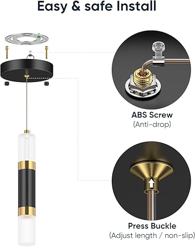 Miniatura 3 de Luces colgantes LED para isla de cocina, paquete de 3 unidades, accesorios de luz de comedor de oro negro, mini luces colgantes modernas,