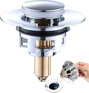 Bouchon de Fuite pour Lavabo Filtre De Vidange Escamotable Universel Pop Up Bouchon de Vidange Crépine de Vidange D'évier Universelle Filtre Universel pour Lavabo Avec Panier pour Lavabo Cuisine 1 Pc