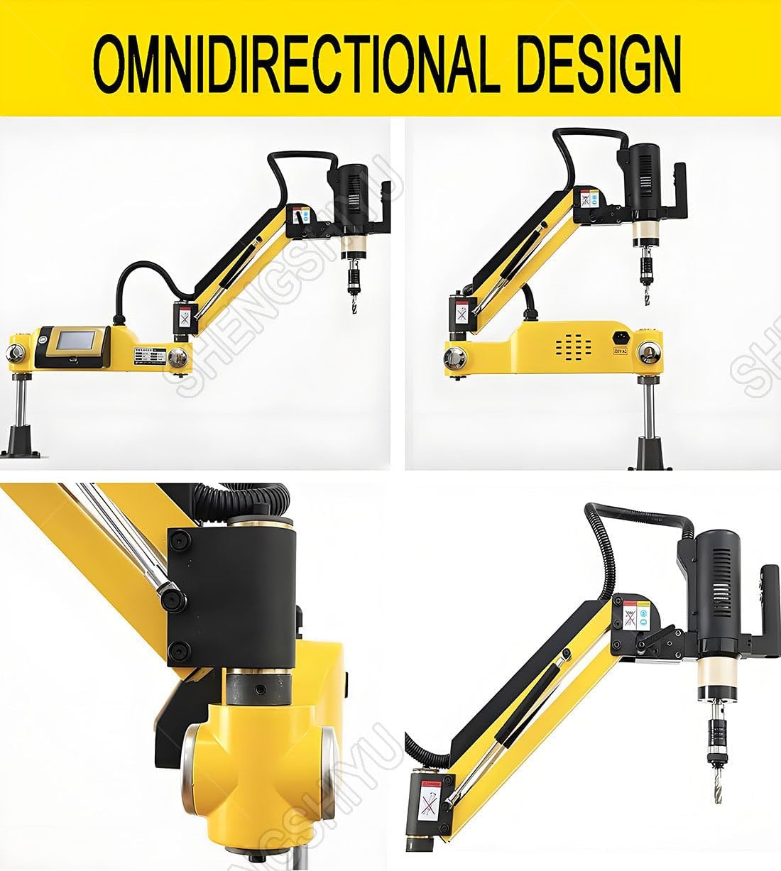 Bench Tapping with Collets M3-M16,600W Motor,312RPM,1000mm Working Radius,500mm Vertical Stroke,Tapping Machine for Stainless Steel,Aluminum,Copper,Iron,Wood,Plastic Sheets