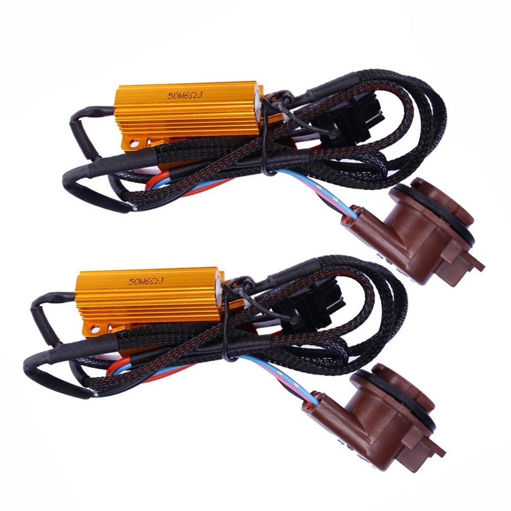 Jahyshow 3157 4157 3057 50W 8 Ohm LED Lights Load Resistor Adapter Fix Hyper Flashing Rapid Blinking Canbus Error Code Eliminator Warning Canceller for Turn Signal Reverse Backup Daytime Running DRL