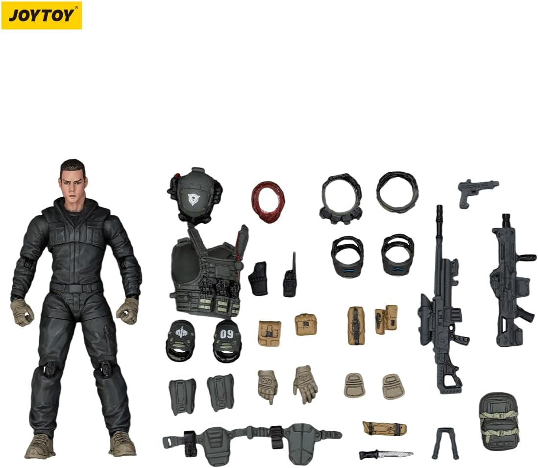 JOYTOY Action Figures Stellar Scar Assault Team 1/18 Movable Model Collectible Figurine (Darksilicon)