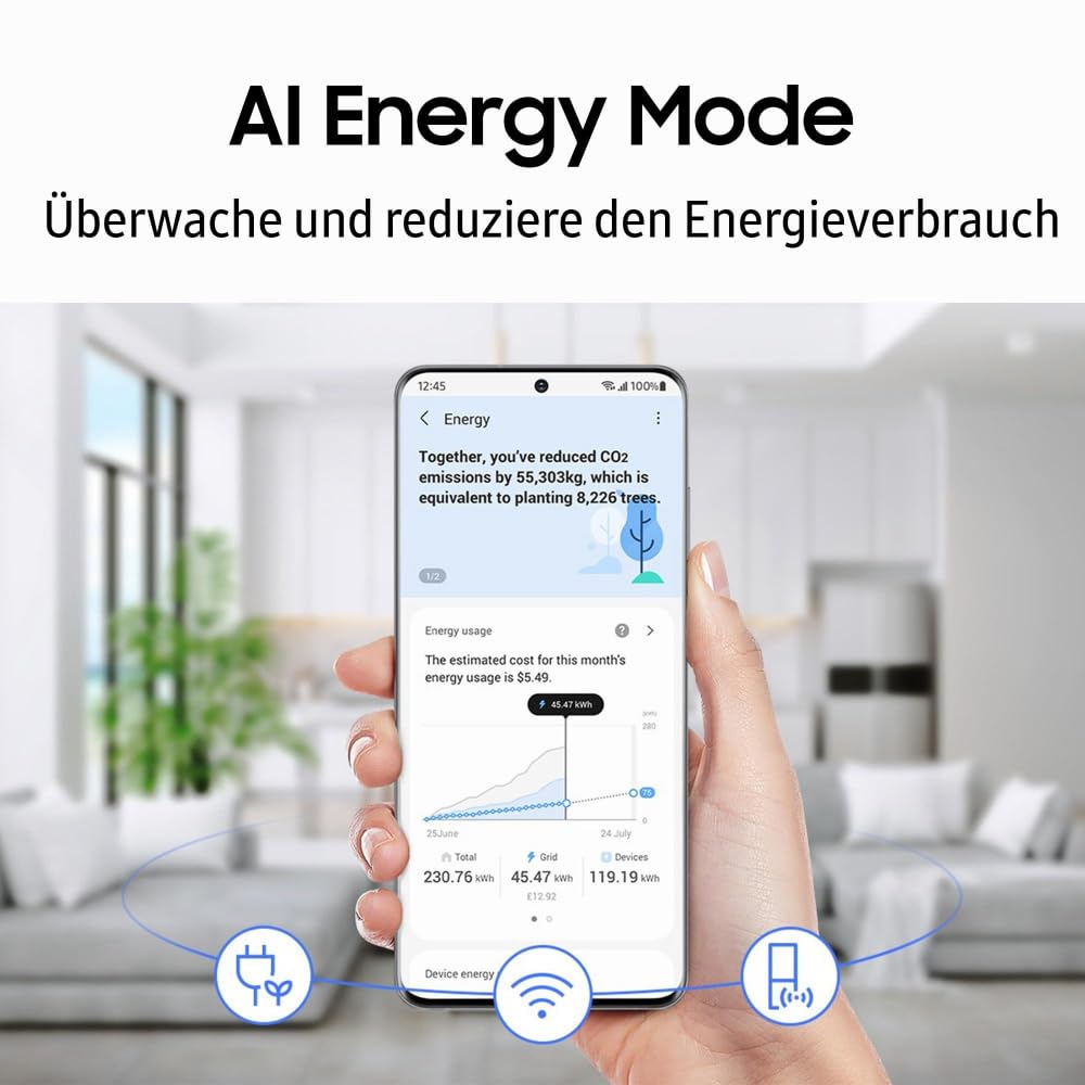 Samsung Kühl-Gefrier-Kombination RL38C600CSA/EG 203 cm 390 l Edelstahl-Look AI Energy Mode