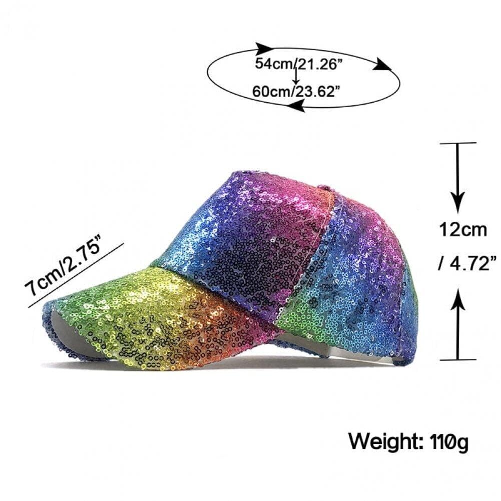 Casquette Baseball Paillettes Arc-en-ciel – Réglable, Unisexe – Pour Festival, Soirée, Rave – Taille Unique - 7